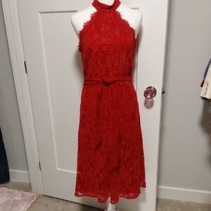 White House Black Market Red Lace Dress